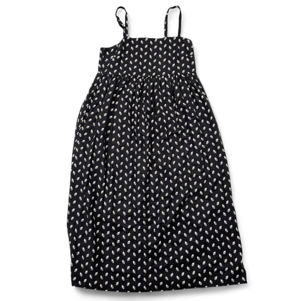 Black and White Linen Floral Maxi Dress